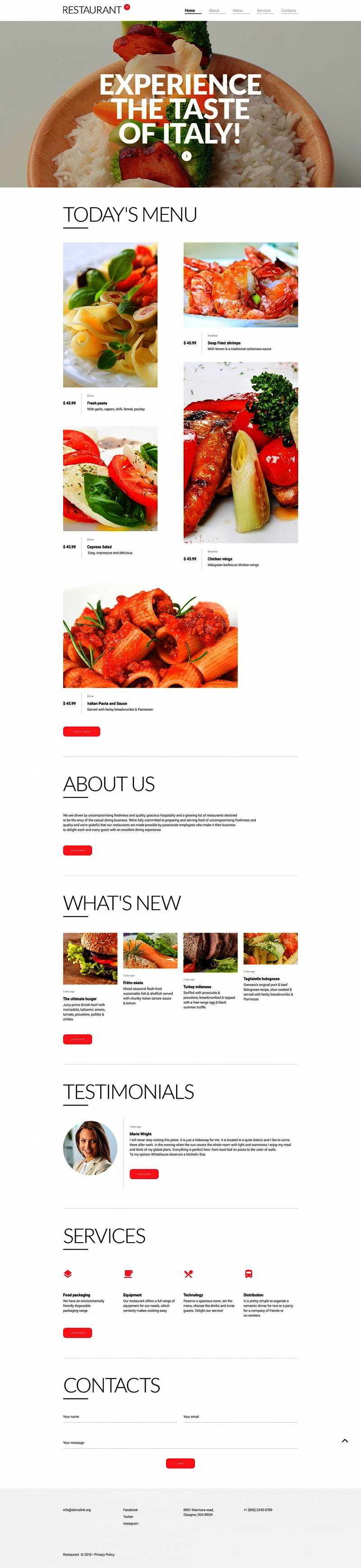 Cafe And Restaurant Website Template