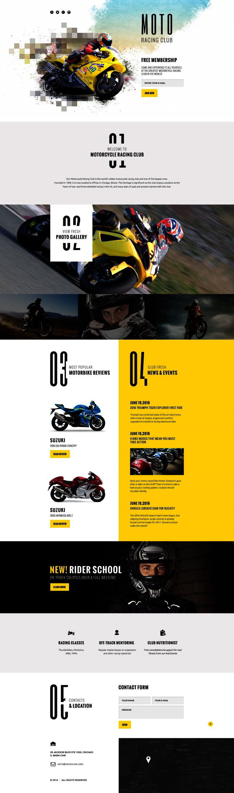 Motor Sports Responsive Landing Page Template