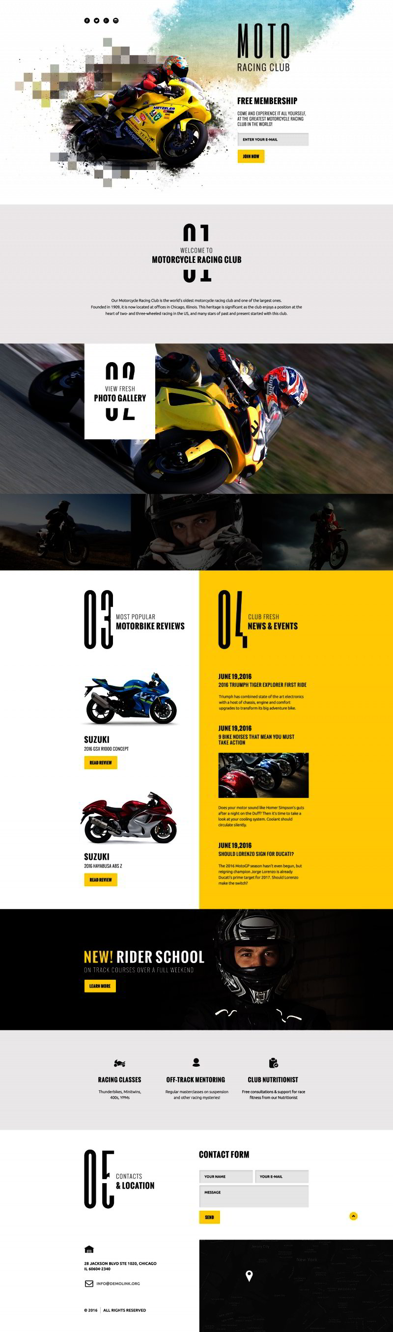 Motor Sports Responsive Landing Page Template