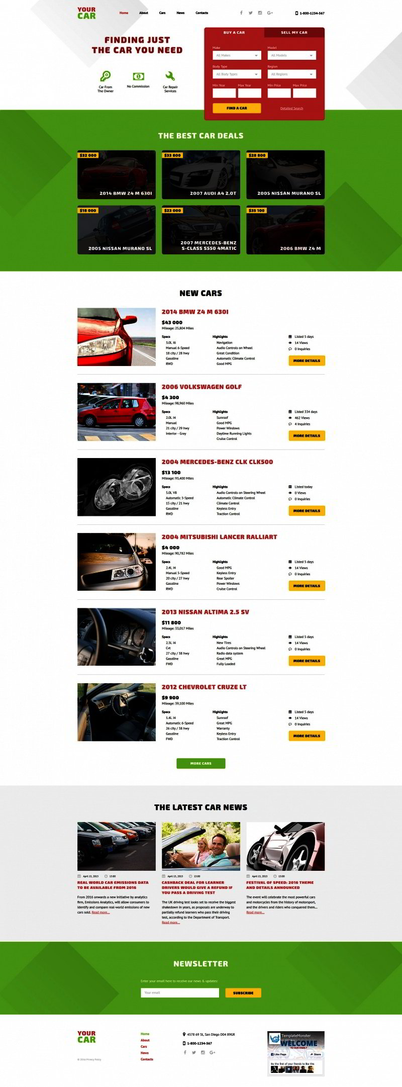 car dealer web template