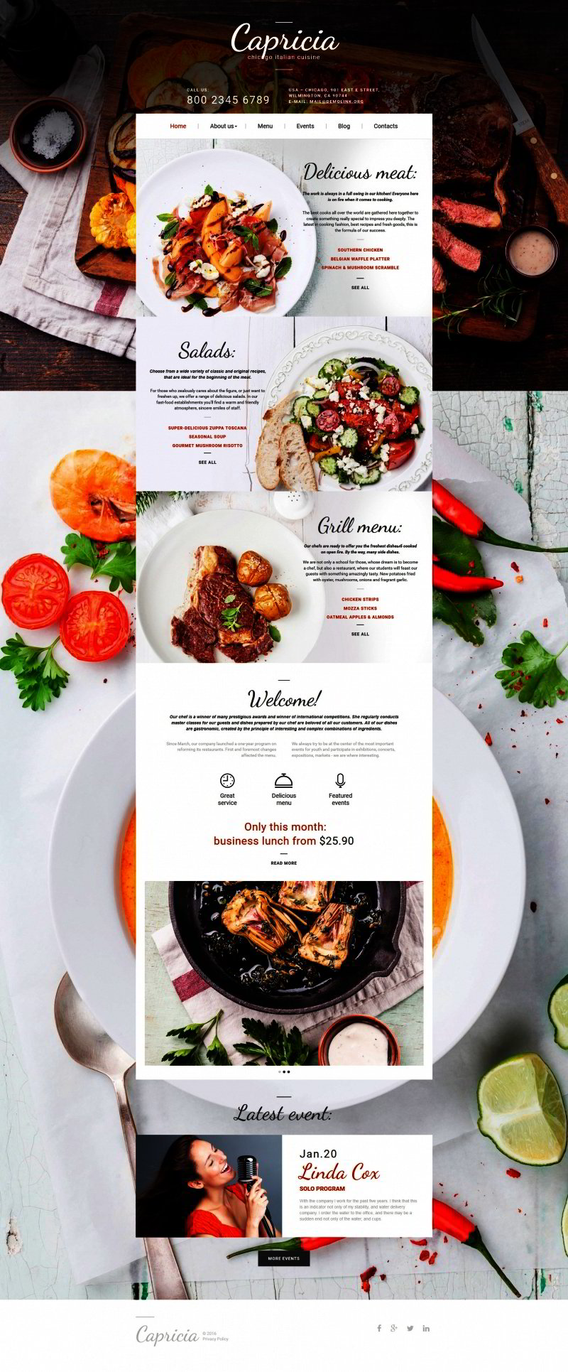 Italian Restaurant Responsive Moto CMS 3 Template