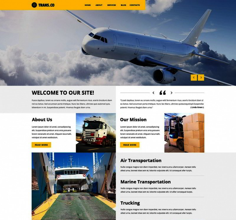 Transportation Company WordPress Theme