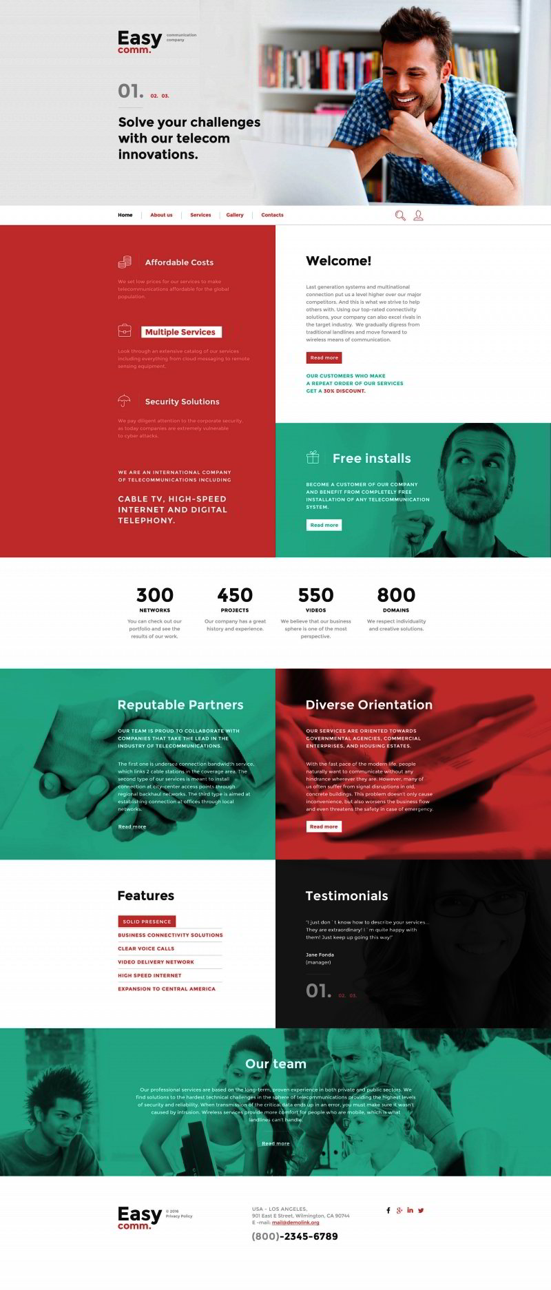 Communications Responsive Website Template