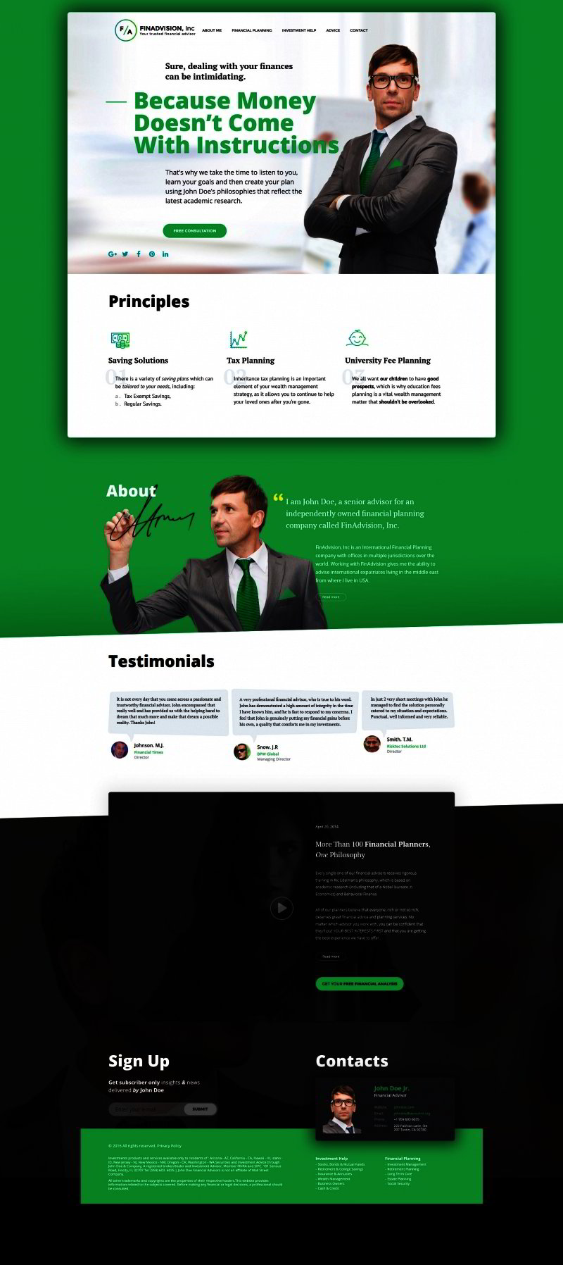 Financial Advisor Bootstrap Template