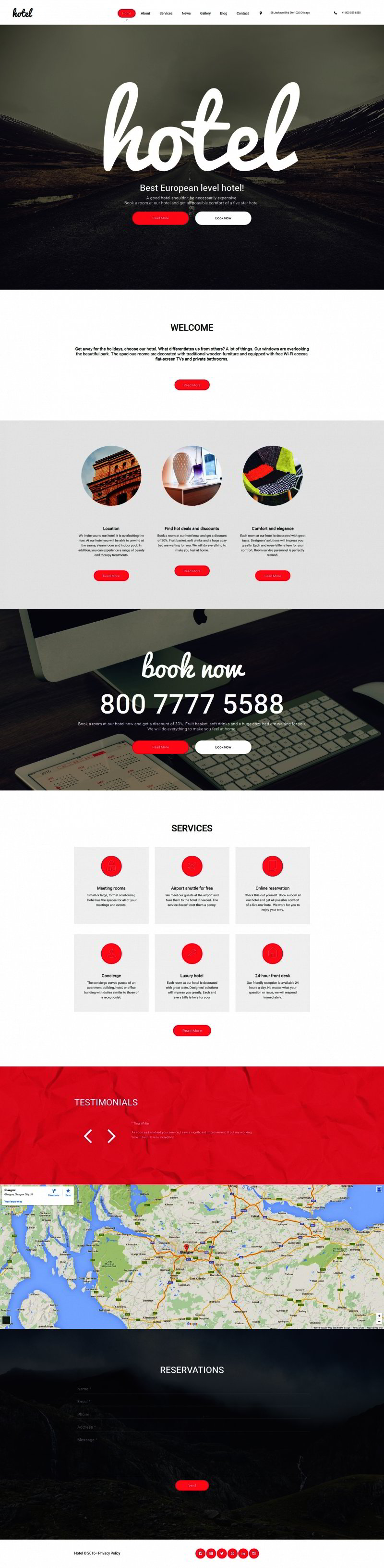 Hotels Responsive Moto CMS 3 Template