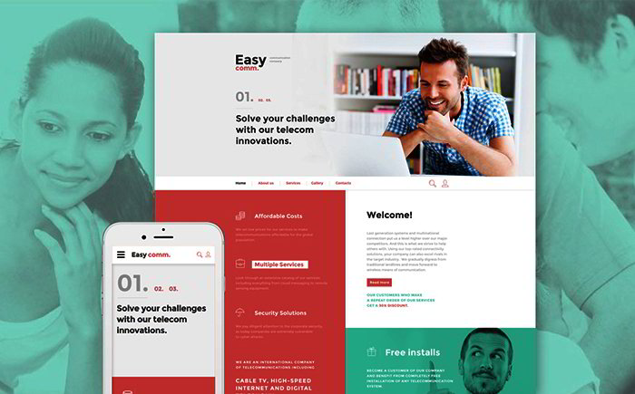         Communications Responsive Website Template