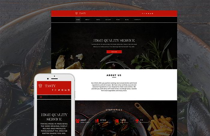         Cafe and Restaurant Responsive Moto CMS 3 Template