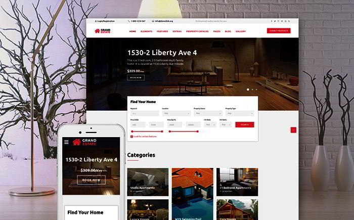         Apartment Rent Bootstrap Template    