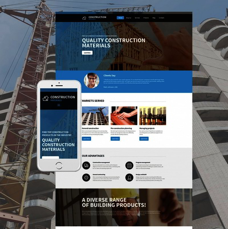 Building Materials Responsive Moto CMS 3 Template