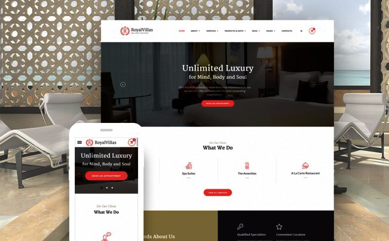 Resort Hotel Bootstrap Website Template