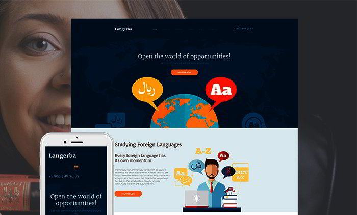  Language School Responsive Moto CMS 3 Template