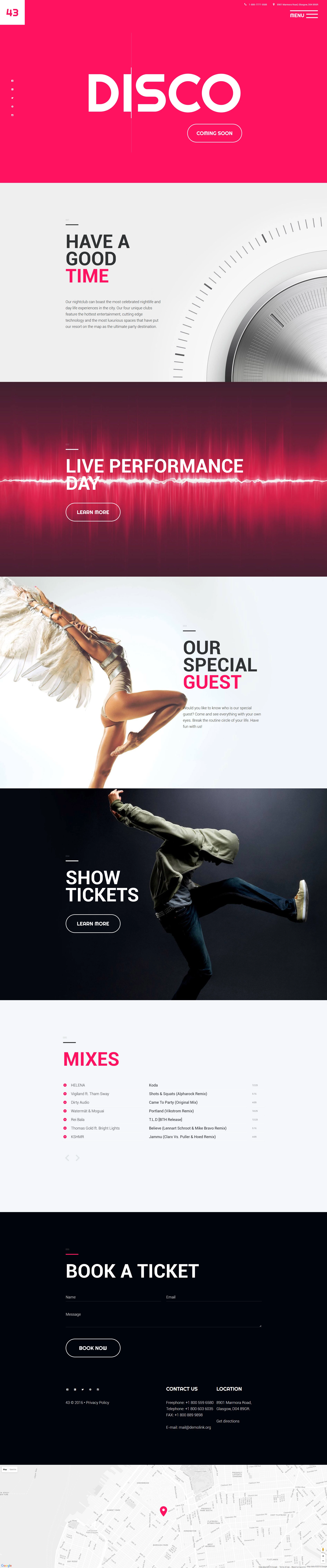 Disco Website Template