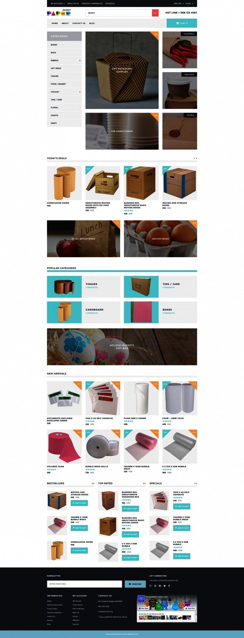 Packaging Responsive OpenCart Template