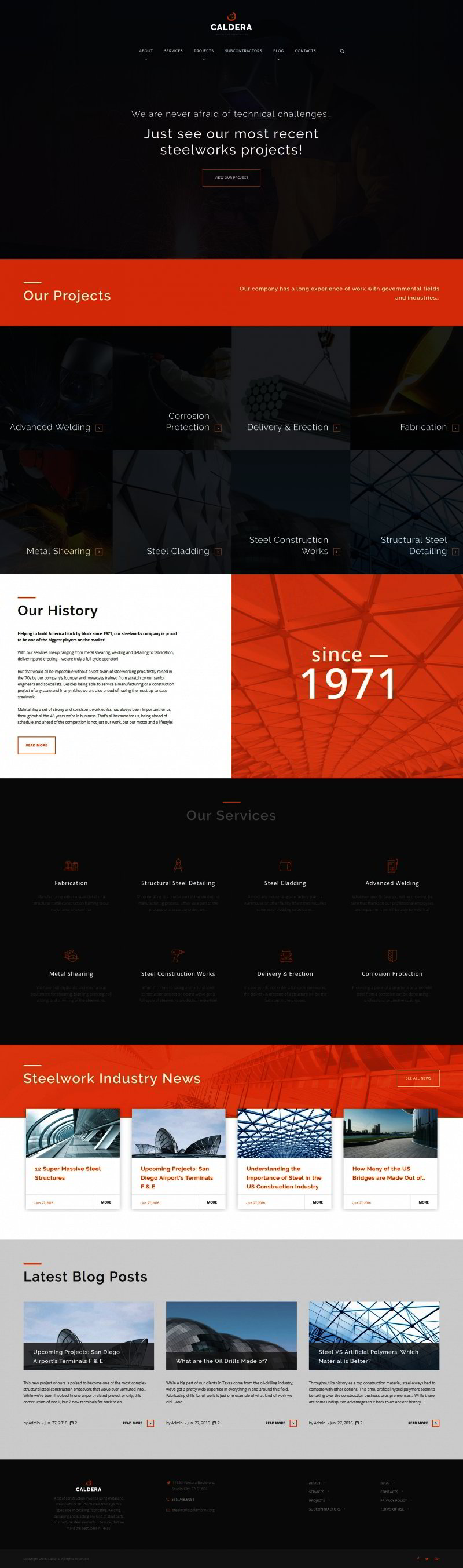 Caldera - Steelworks and Constructions WordPress Theme