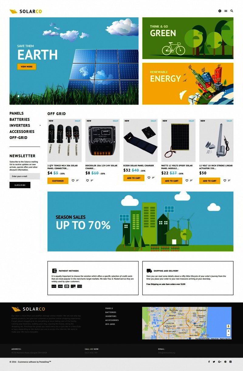 SolarCo - Solar Batteries  Accessories PrestaShop Theme