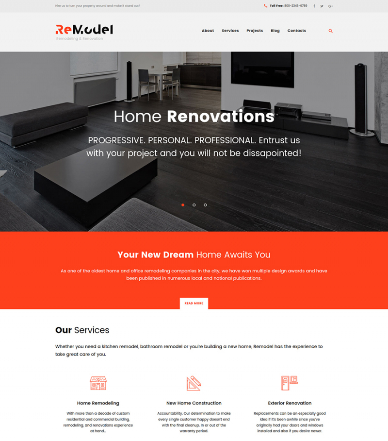 Remodel - Renovation & Interior Design WordPress Theme