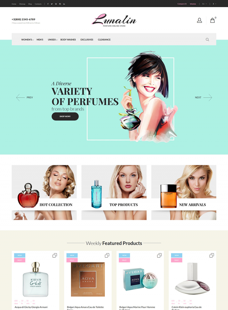 Lunalin - Perfume & Cologne Store PrestaShop Theme